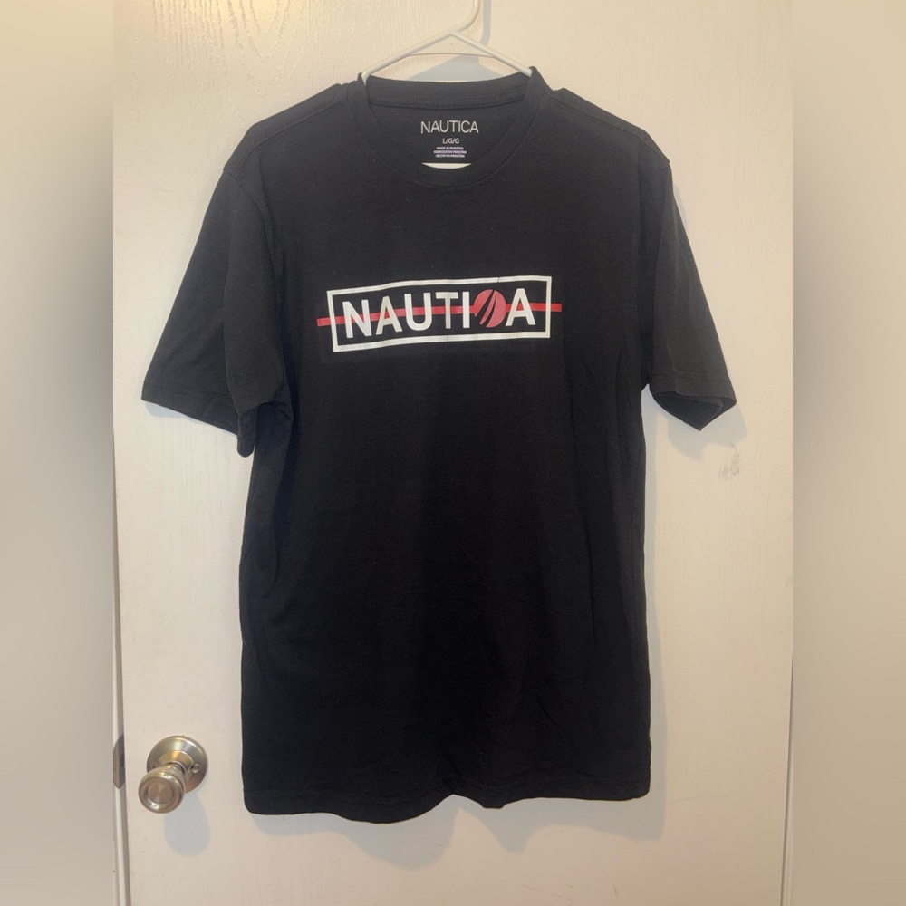 MENS NAUTICA BLACK GRAPHIC T SHIRT